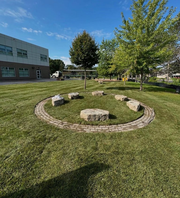Courtyard with boulder seating
